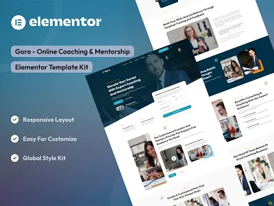 Online Coaching & Mentorship Elementor Template Kit agency consulting creative agency design development digital agency elementor template kit elementor ui design mentorship online coaching ui uidesign uikits uiux webdesign website agency website design