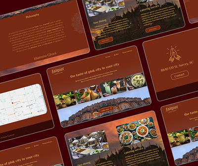 indian restaurant website prototype ui