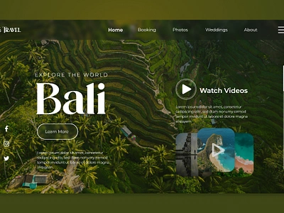 Travel Website - Bali app bali baliwebsite graphic design travel travelwebsite ui ux web webdesign website