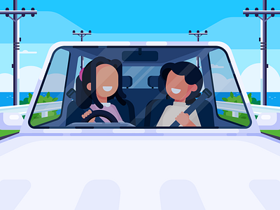 Car Ride design graphic design illustration vector