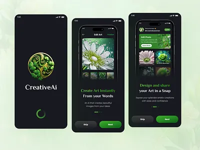 AI / Image Generator 3d App Splash Screens 3d ai content generate app mobile app mobile app design product design text to image generator ui ux