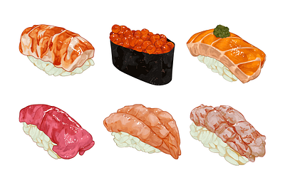 Sushi Illustration culinary design food hand drawn illustration japan japanese food sushi