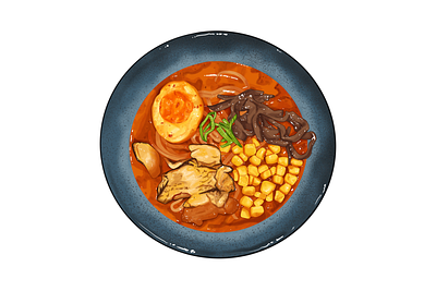 Ramen Illustration culinary design food hand drawn illustration japan japanese food ramen
