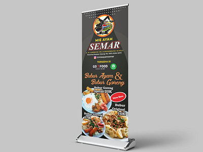 Roll Banner Design "Mie Ayam SEMAR" advertising banner design brand identity branding design graphic design illustration logo logo design roll banner visual design