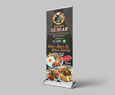 Roll Banner Design "Mie Ayam SEMAR" advertising banner design brand identity branding design graphic design illustration logo logo design roll banner visual design