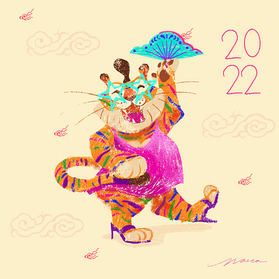 WATER TIGER CHINESE YEAR 2022 digitaldraw graphic design illustration