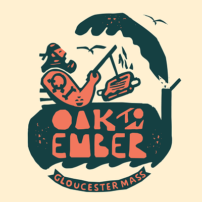 Oak to Ember branding graphic design nautical restaurant