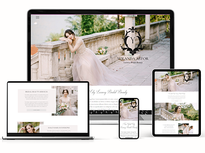 Clean, Elegant and Romantic Bridal Beauty Wix Website Template airy bridal light pink romantic salon template web design web designer website design website designer website template wedding wix wix website