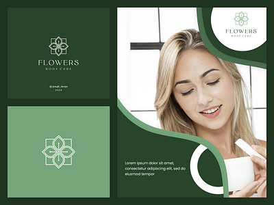 Flowers Body Care Logo Design animation beauty producst black white branding cosmetic design ecommerce face care icon illustration logo minimalism product studio textures typography vector