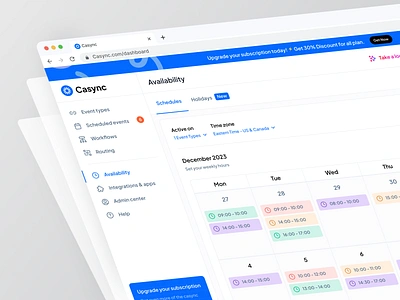 Calendar Dashboard calendar calendar dashboard cansaas clean dashboard date design events saas schedule schedule appoinment time web app web design