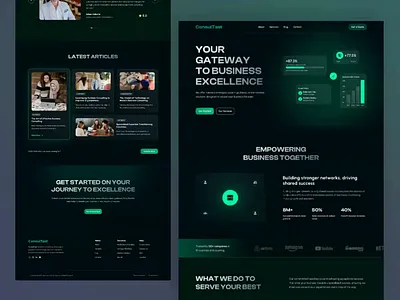 ConsulTast - Animation Business Consulting Landing Page agency agensip animation business company consultation dark green dark version framer html interacion landing page mobile mockup modern neon services ui design ux design website