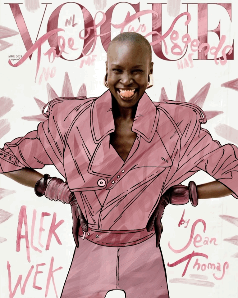 Alek Wek x Vogue NL Magazine Cover April 2023 | Nomehas Visuals alek art director model netherlands vogue wek