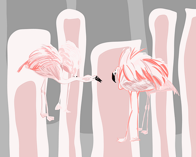 Chit Chat 2 digital flamingo graphic illustration