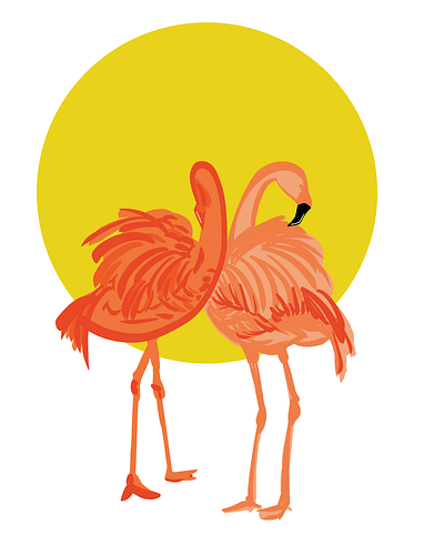 High Noon digital flamingo graphic illustration