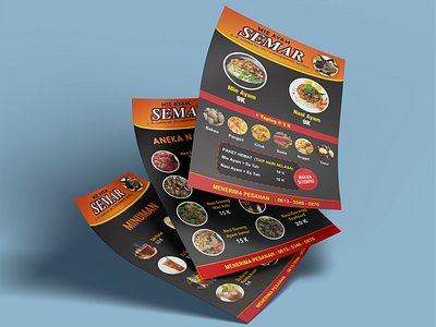 Brochure Menu Design "Mie Ayam SEMAR" advertising brand identity branding brochure design graphic design illustration logo logo design menu design vector visual design