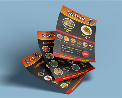 Brochure Menu Design "Mie Ayam SEMAR" advertising brand identity branding brochure design graphic design illustration logo logo design menu design vector visual design
