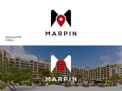 Letter M and Pin Monogram Logo abstract apparel brand branding concept logo design elegant graphic design identity illustration letter m logo logomarca logomark m mark monogram pin typography vector