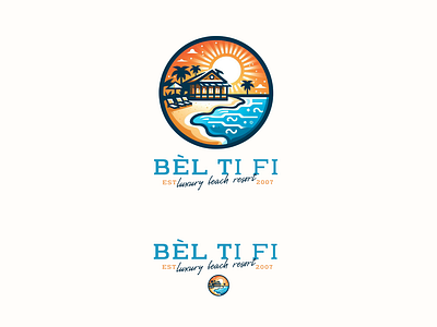 Bèl Ti Fi Luxury Beach Resort Logo and Branding Design beach beachfrontlogo beachfrontresort brand brandidentity branding design graphic graphic design illustration logo logodesign luxury ocean resort resortbranding resortlogo sand tropical vector