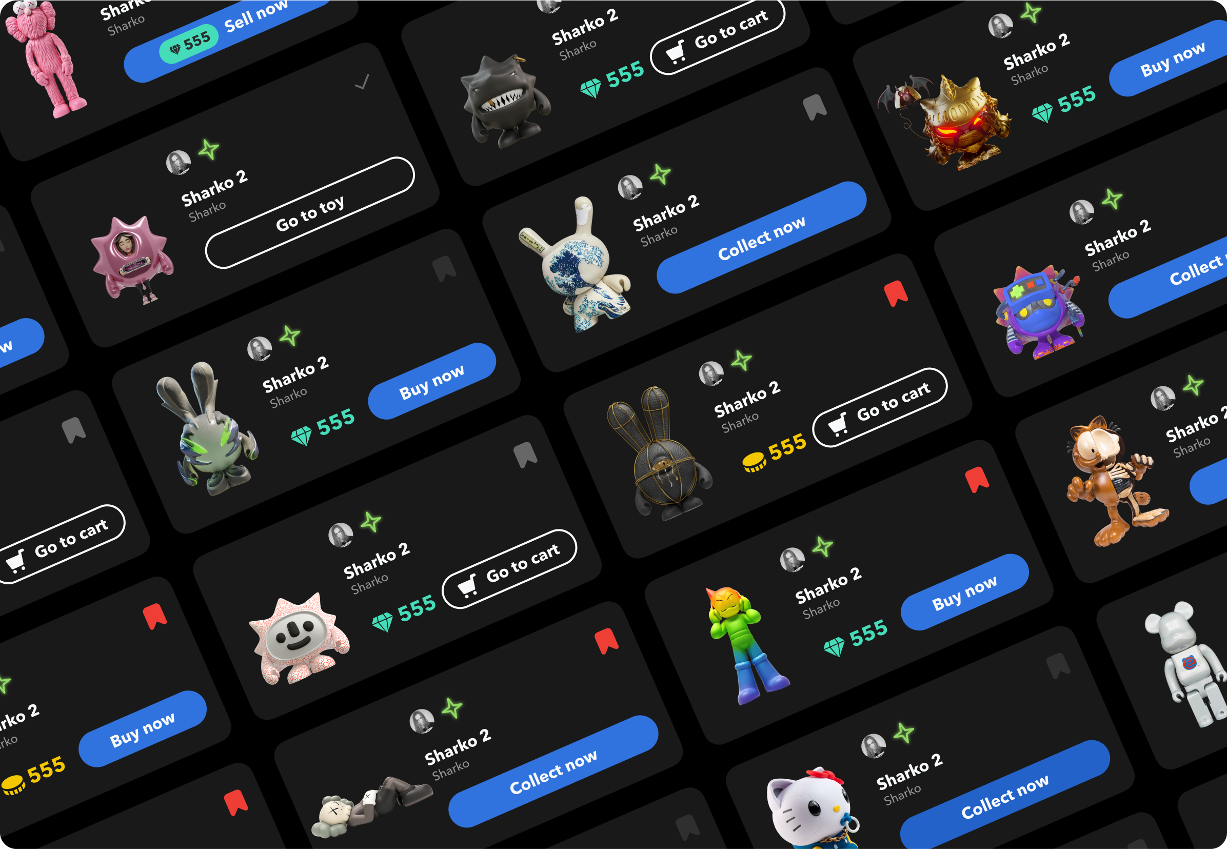 ArToys | components 3d ai animation app branding card character components design graphic design illustration minimal nft typography ui ux web website