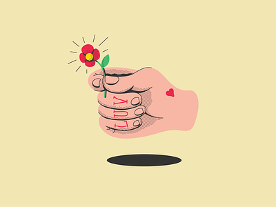 A Little Luv ❤️ cartoon color design doodle flower halftone hand illustration illustrator love tattoo vector