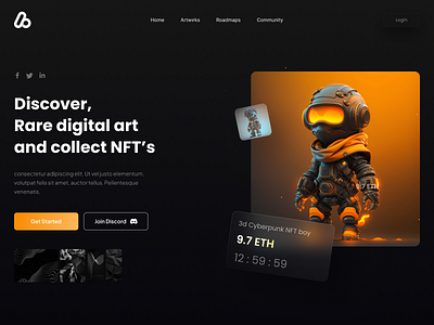 NFT's Homepage binance crypto cryptocurrency currency graphic design homepage minimal nft ntfs ui user ux