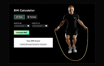 BMI Calculator theme design bmi design calculator dark theme figma health theme ui design