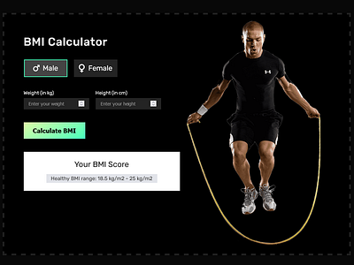 BMI Calculator theme design bmi design calculator dark theme figma health theme ui design