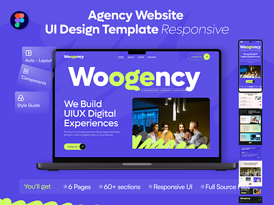 Full Agency Website UI Template design figma framer mobile product responsive template ui ui8 user interface web webdesign webflow webssite