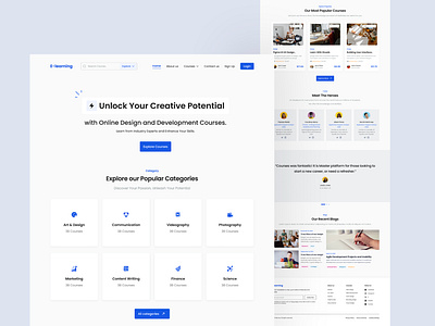 E-Learning Landing page e learning web online design education ui ux virtual learning platform virtual learning web web design learning