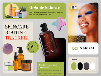 Nature's Palette: Sleek Skincare UI with Organic Charm 3d app beauty beauty products branding color design e commerce exploration fashion graphic design ios logo minimal popular skincare ui ui components ui element website