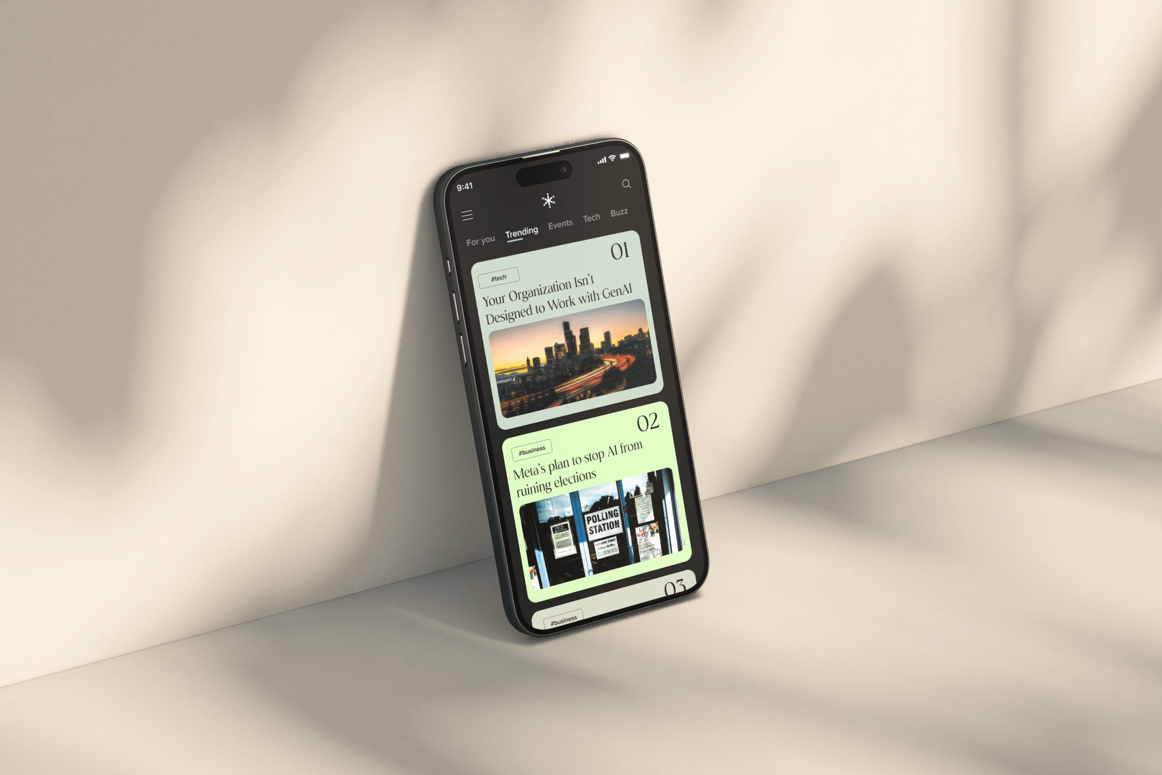 Example of Short News App Design