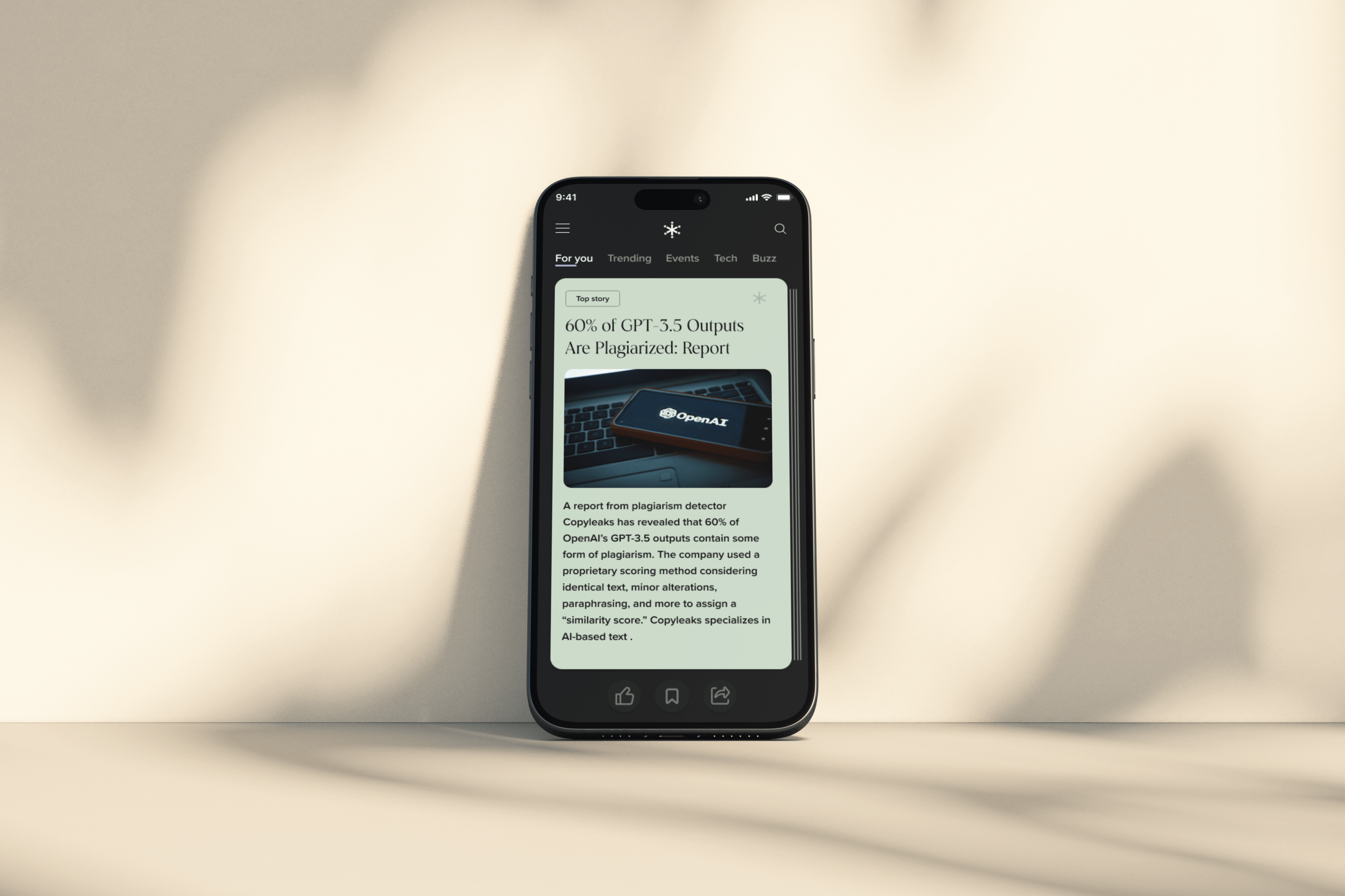 Example of Short News App Design