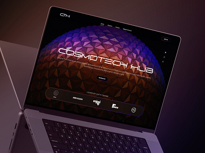 CosmotechHub - Hero Section cosmo gradients graphic design hero section landing page mordern design neon uiux web design
