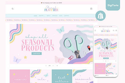 Pastel Aesthetic Shopify Theme bright shopify theme butterfly shopify theme colorful shopify theme craft shopify theme feminine shopify theme girly shopify theme handmade business website pastel shopify theme rainbow shopify theme shopify boutique theme shopify store design shopify template small business sparkling shopify theme star shopify theme stationery shopify design