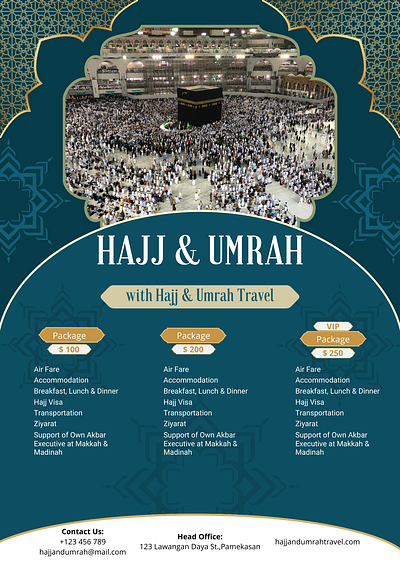 Flyer Design Idea for Hajj & Umrah canva digital marketing flyer graphic design marketing