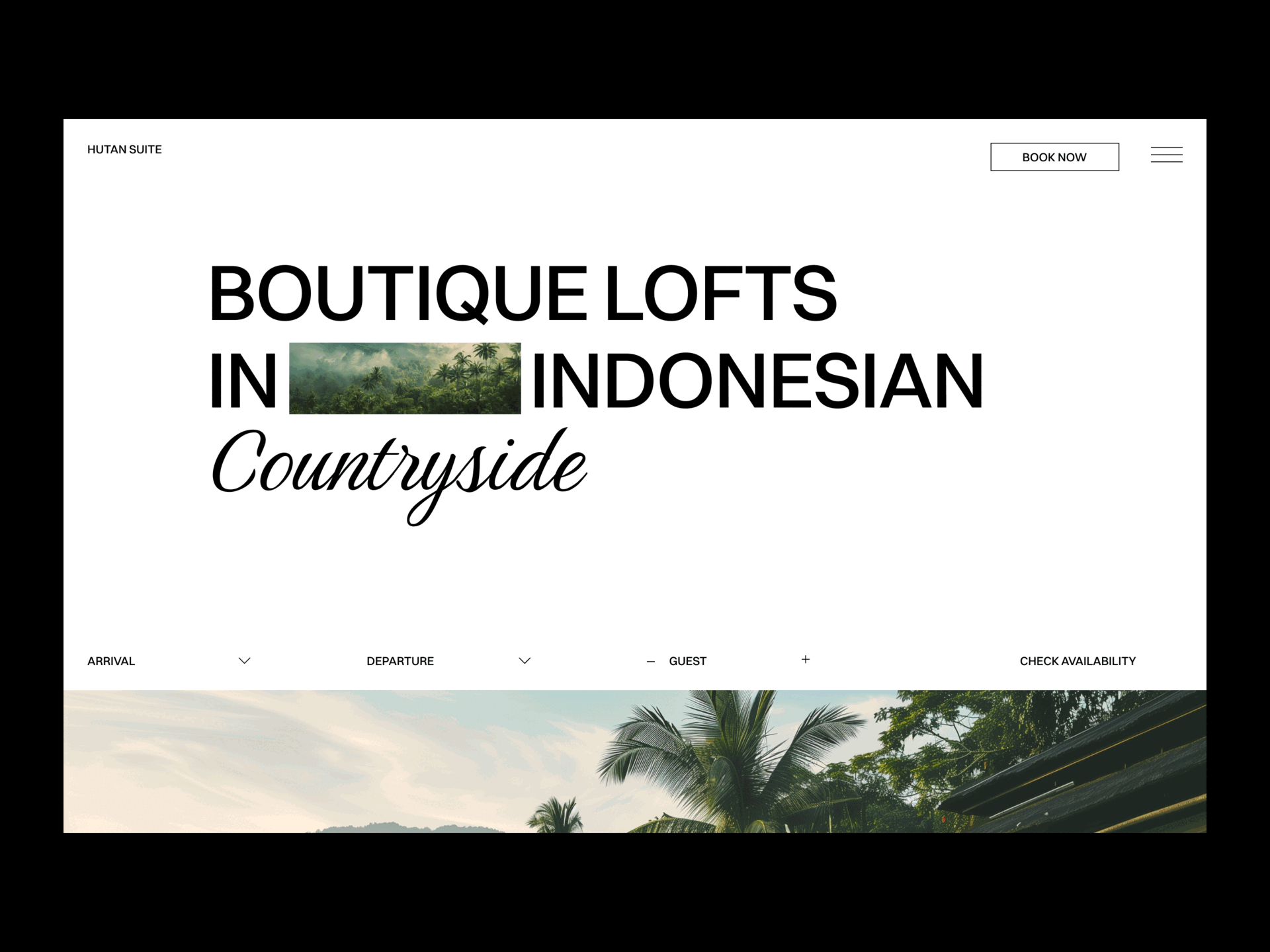 Hutan Suite🌳 - Homepage apartment architecture artistic countryside editorial web design forest golden grid greenery grid layout hero section hotel indonesia interactive website minimalist travel tree ui