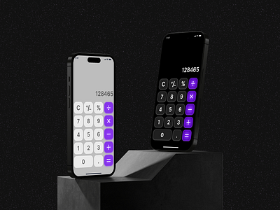 Calculate App app calculator count dark mode design glassmorphism graphic design light mode mobile app purple task transparant ui uiuxdesign ux design