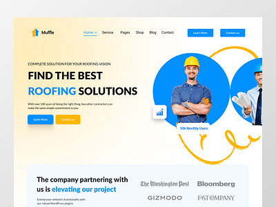 Roofing Solution Website UI 3d branding graphic design rooofing buisness ui ui design ux ux design