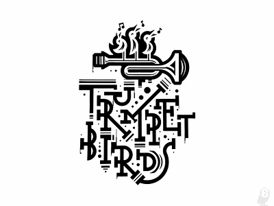 TrUmPeT BiRdS birds font graphic illustration logo music surreal trumpet