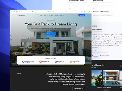 Landing Page Swifthomes home house landing page modern real estate uiux user interface web design