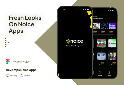 Personal Project - Noice App Revamps design figma noice revamp ui ux vector