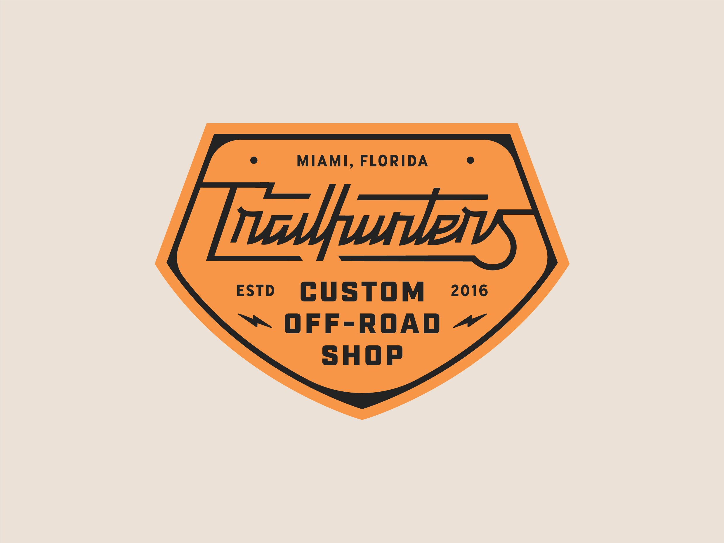 Trailhunters - Badge Design badge badge design branding custom type design graphic design illustration line logo logo design monoline monoline font motor motorcycle off road outdoor patch