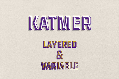 Katmer display layered font retro sans serif small caps variable font vintage
