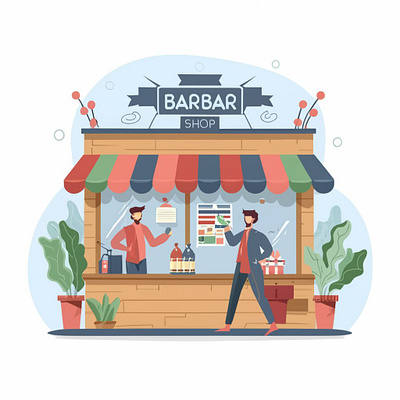 Barbar shop vector illustration Design. branding graphic design ui