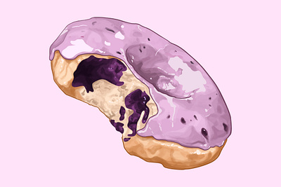 Blueberry Donut Illustration branding culinary design donut food hand drawn illustration