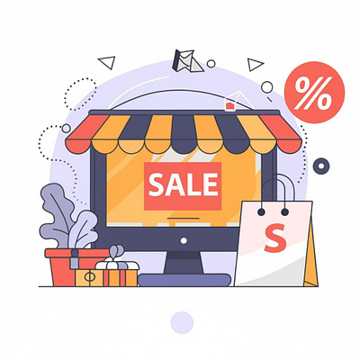 Ecommerce Sale Banner for Store illustration. branding graphic design ui