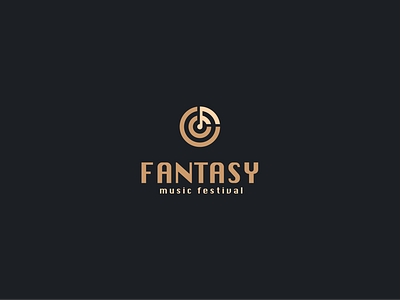 Fantasy music festival brand branding design f letter festival graphic design identity logo logotype music note vinyl player