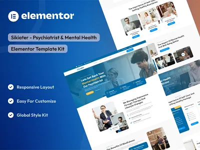 Psychiatrist & Mental Health Elementor Template Kit creative agency design digital agency elementor template kit elementor ui design health consulting mental health psychiatrist ui uidesign uikits uiux webdesign website agency website design