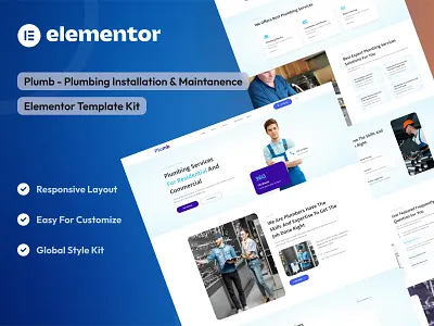 Plumbing Installation & Maintanence Elementor Template Kit creative agency design digital agency elementor template kit elementor ui design maintanence plumbing plumbing installation ui uidesign uikits uiux webdesign website agency website design