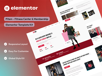 Fitness Center Studio & Membership Elementor Template Kit creative agency design digital agency website design elementor template kit elementor ui design fitness center fitness consulting fitness studio fitness trainer gym studio gym trainer health trainer ui uidesign uikits uiux webdesign website agency website design